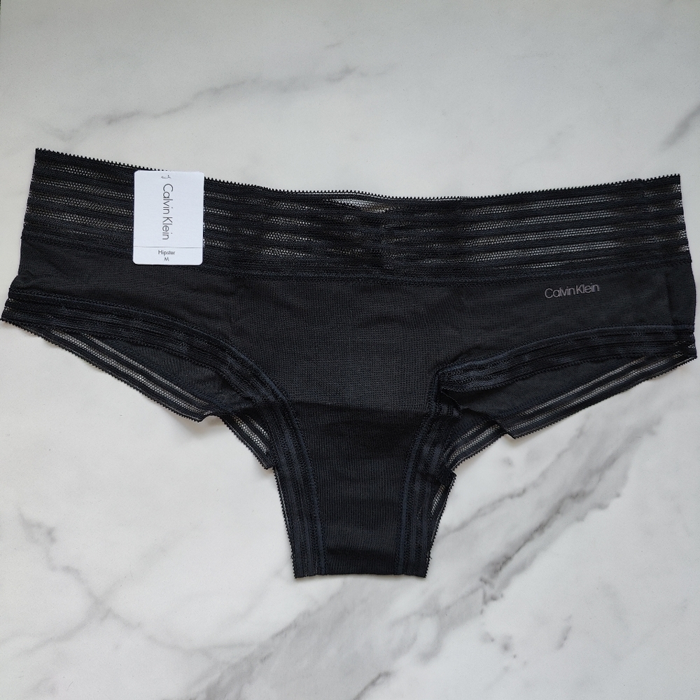 NWT CALVIN KLEIN ULTRA-SOFT MODAL HIPSTER PANTY IN CK BLACK SIZE MEDIUM